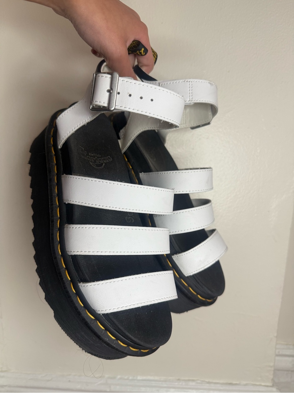 Dr. Martens White Platform Sandals